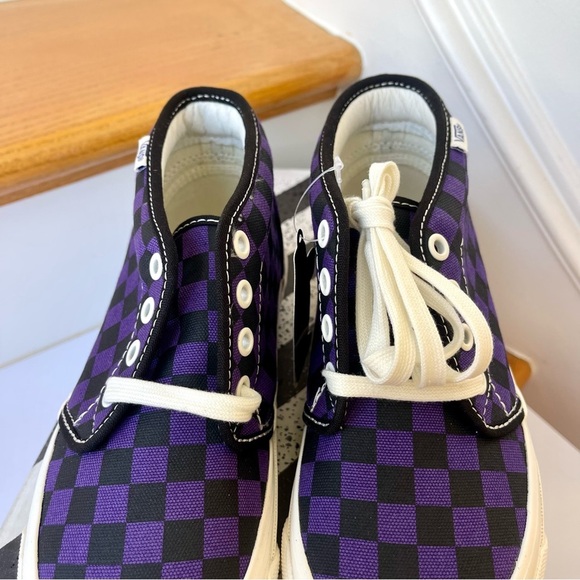NWT Vans Vault Chukka LX Mid Rise in Checkerboard Canvas purple midrise sneakers - Picture 9 of 13
